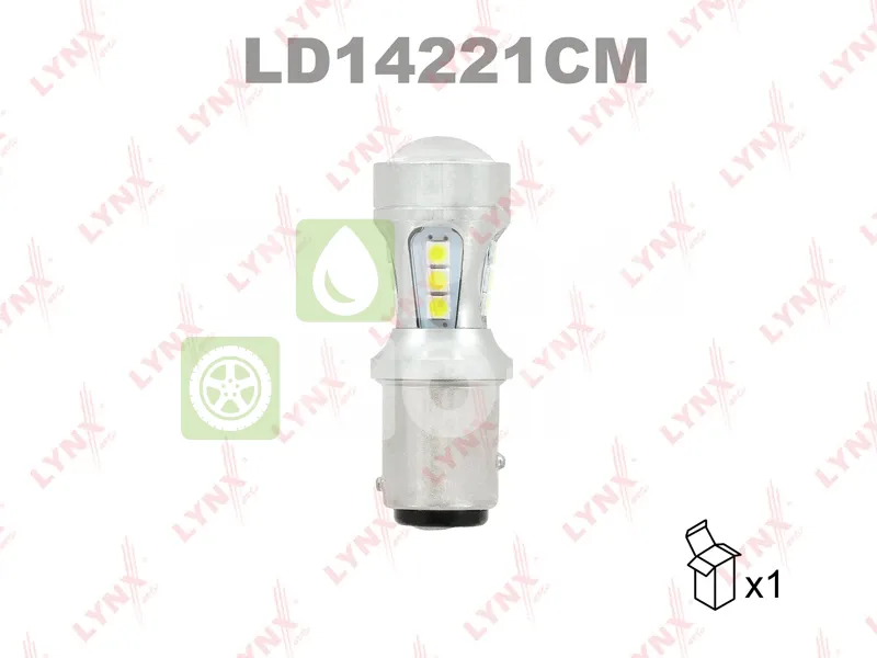 Лампа светодиодная LED P215W S25 12V BAY15d SMDx18 7100K CANbus LYNXauto LD14221CM
