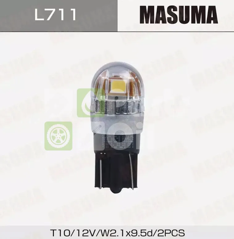 Лампа светодиодная Masuma T10 12V 5W, L711, 2 шт