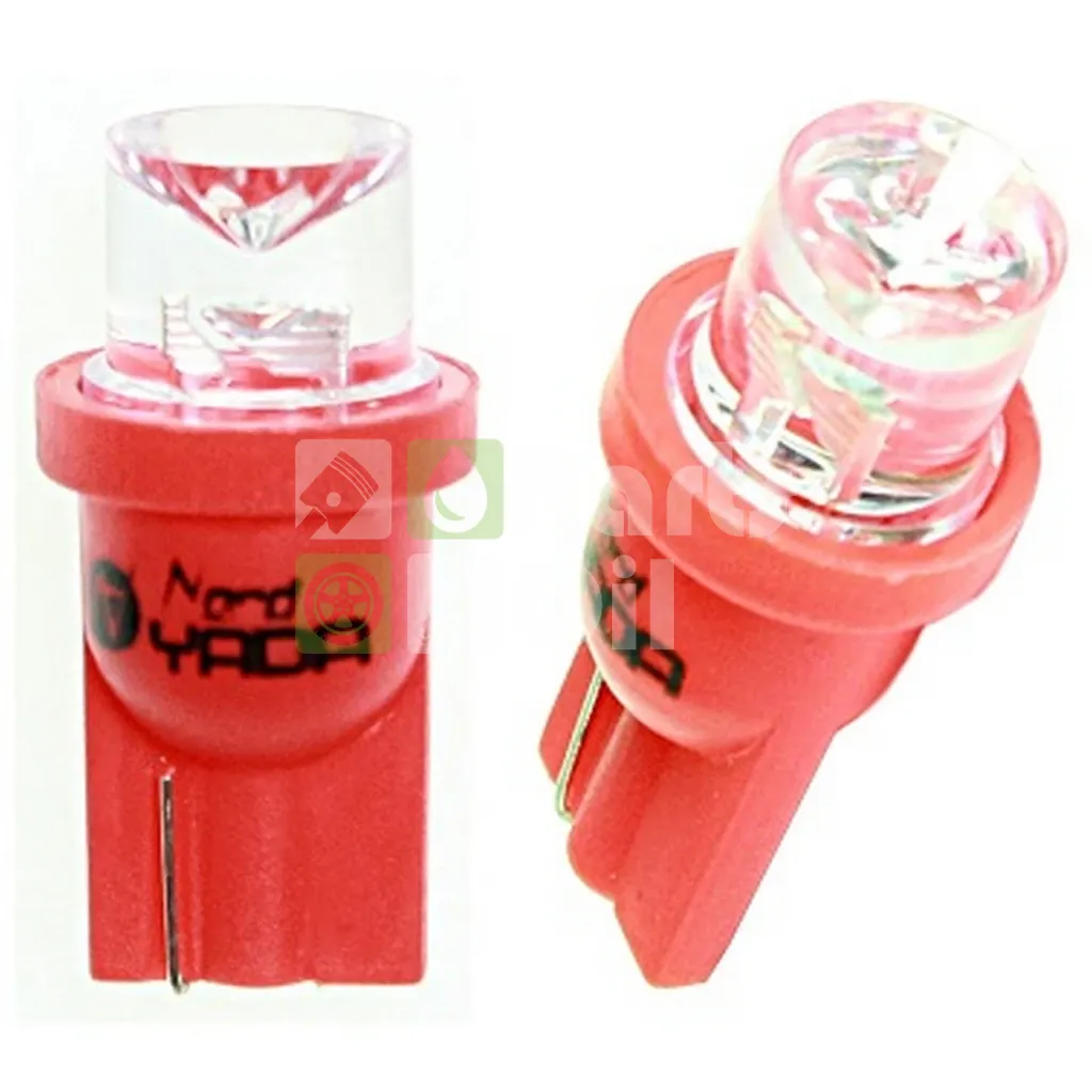 Лампа светодиодная Nord YADA 902377 W5W 12V 0,13W T10, конус красный, 1LED, 1