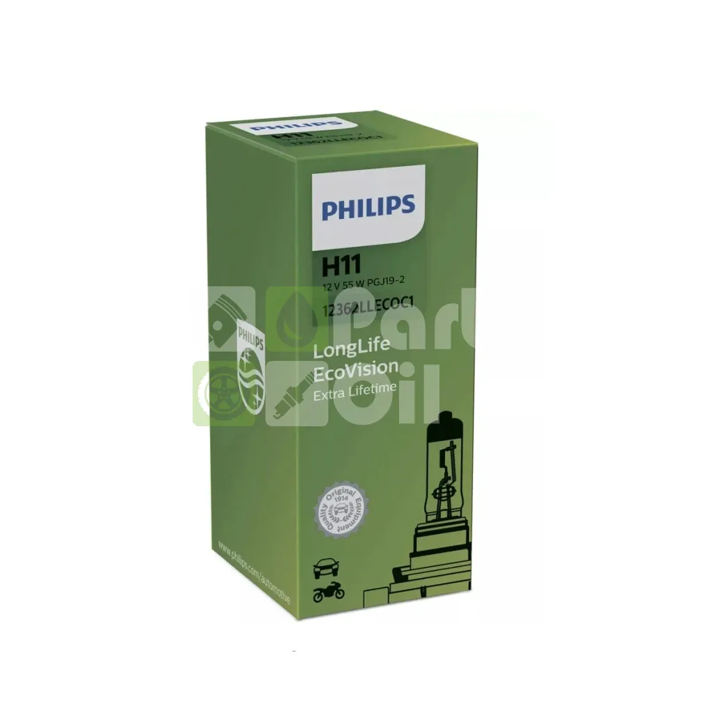 Лампа галогенная Philips LongLife EcoVision H11 12V 55W, 1