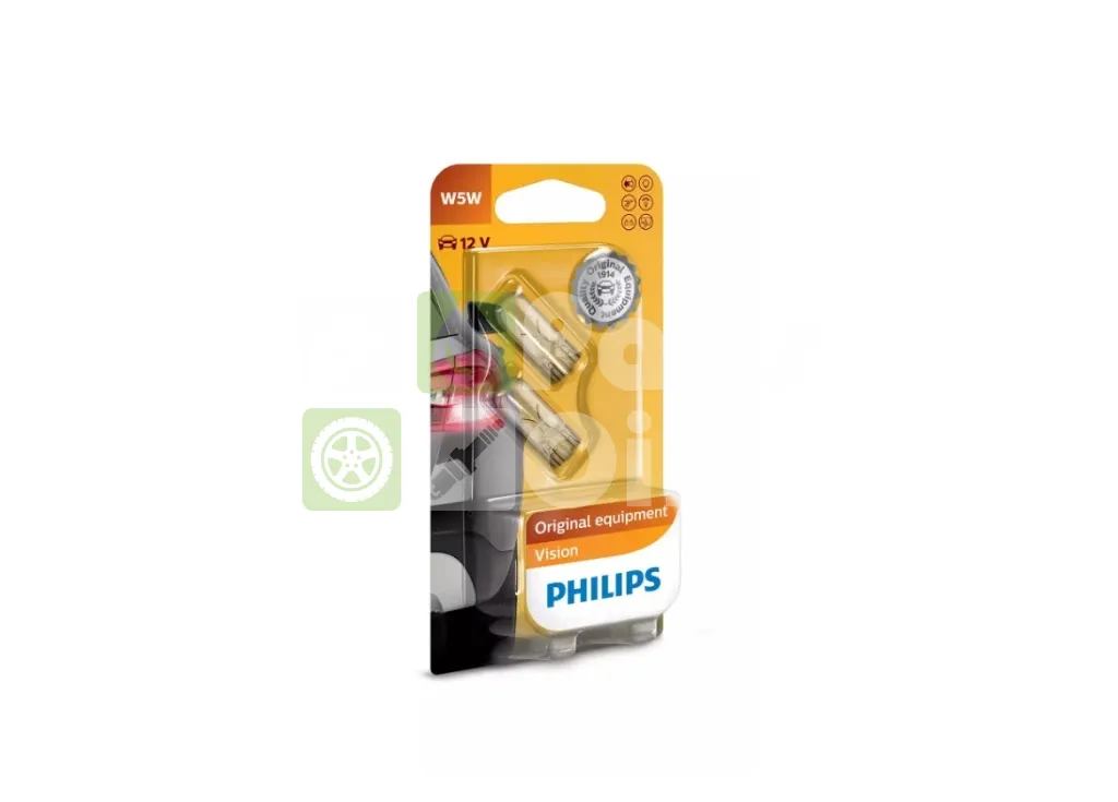 Лампа подсветки Philips 12961B2 W5W 12V 5W без цоколя, блистер, 2