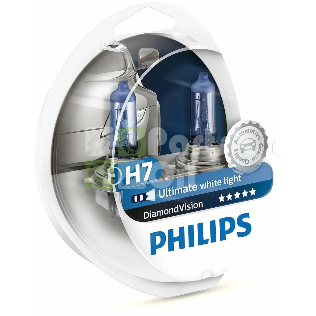 Лампа галогенная Philips Diamond Vision H7 12V 55W, 2 шт.