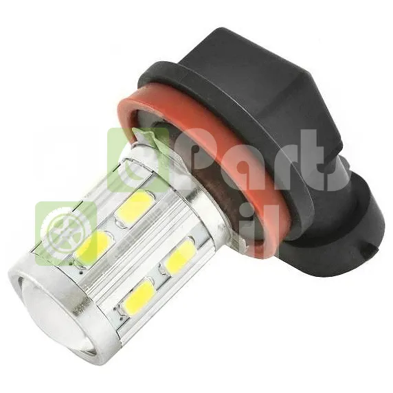 Лампа светодиодная H11 12V SKYWAY 12 SMD, с цоколем, с линзой,1-конт., Белая