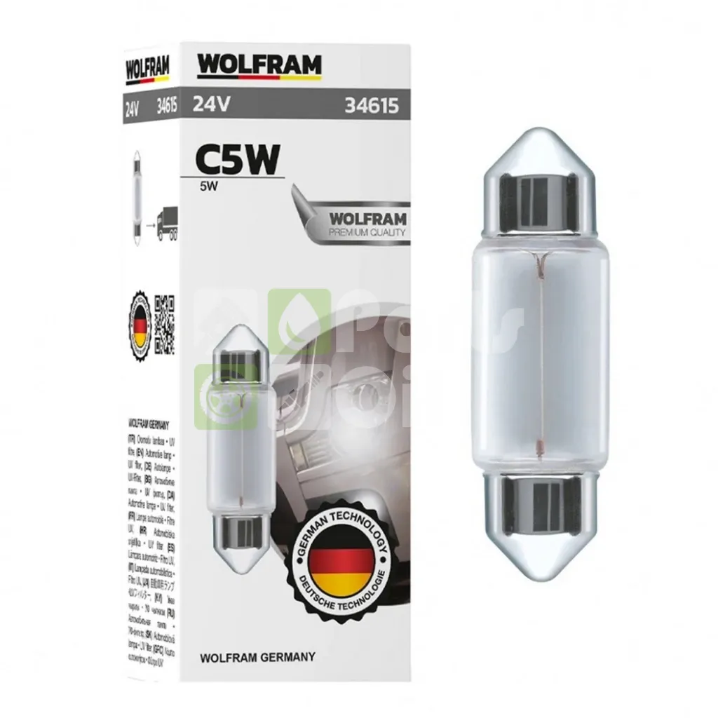 Лампа подсветки WOLFRAM 34615 C5W 24V 5W