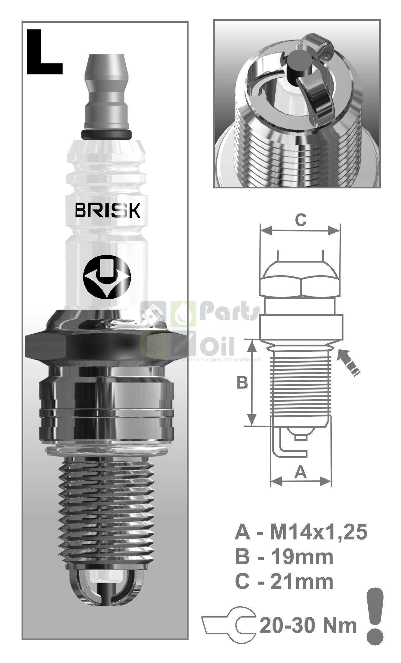 Свеча зажигания BRISK LR15TC