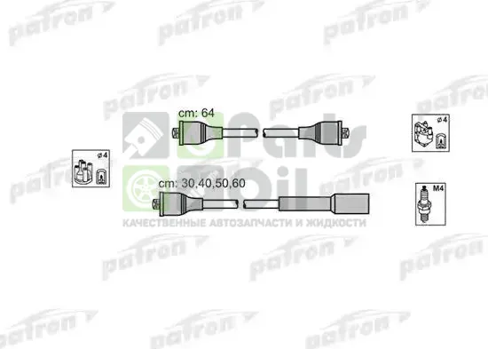 Высоковольтные провода провода зажигания комплект Patron для Volkswagen Passat B3 1988-1996. Артикул PSCI1009