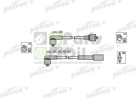 Высоковольтные провода провода зажигания комплект Patron для Volkswagen Polo III 1997-2001. Артикул PSCI1015