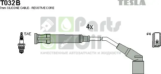 Высоковольтные провода провода зажигания комплект Tesla для BMW 3 III E36 1993-2000. Артикул T032B