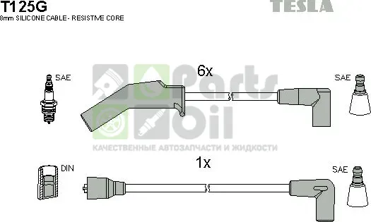 Высоковольтные провода провода зажигания комплект Tesla для Ford Scorpio I 1986-1994. Артикул T125G