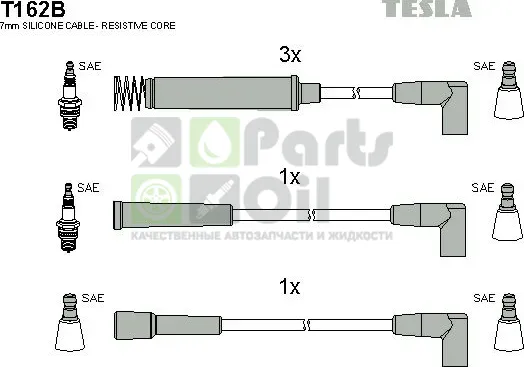 Высоковольтные провода провода зажигания комплект Tesla для Opel Astra F 1991-1998. Артикул T162B