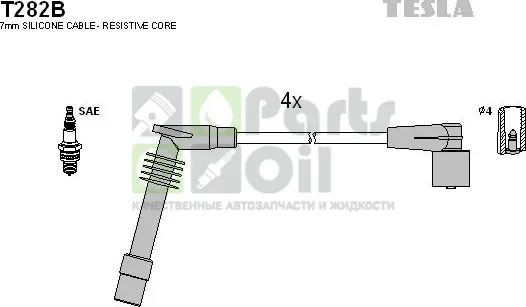Высоковольтные провода провода зажигания комплект Tesla для Opel Astra G 1998-2005. Артикул T282B