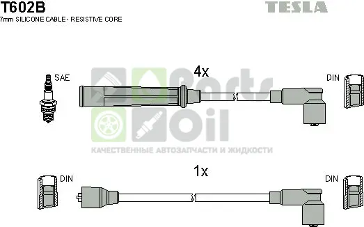 Высоковольтные провода провода зажигания комплект Tesla для Suzuki Vitara I 1988-1998. Артикул T602B