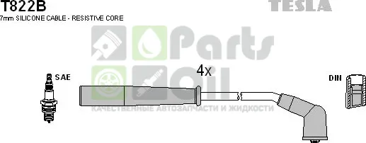 Высоковольтные провода провода зажигания комплект Tesla для Mazda 323 VI BJ 1998-2004. Артикул T822B