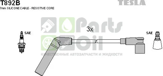 Высоковольтные провода провода зажигания комплект Tesla для Chevrolet Matiz II 2005-2013. Артикул T892B