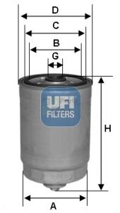 Фильтр топливный UFI 2435000