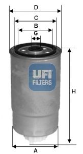 Фильтр топливный UFI 24H2O01