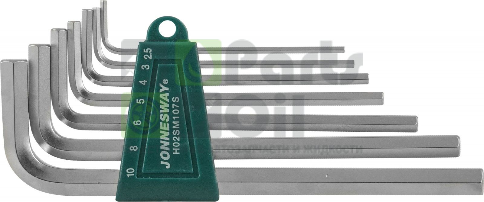 H02SM107S Комплект угловых шестигранников LONG 2,5-10мм, 7 предметов S2 материал Jonnesway