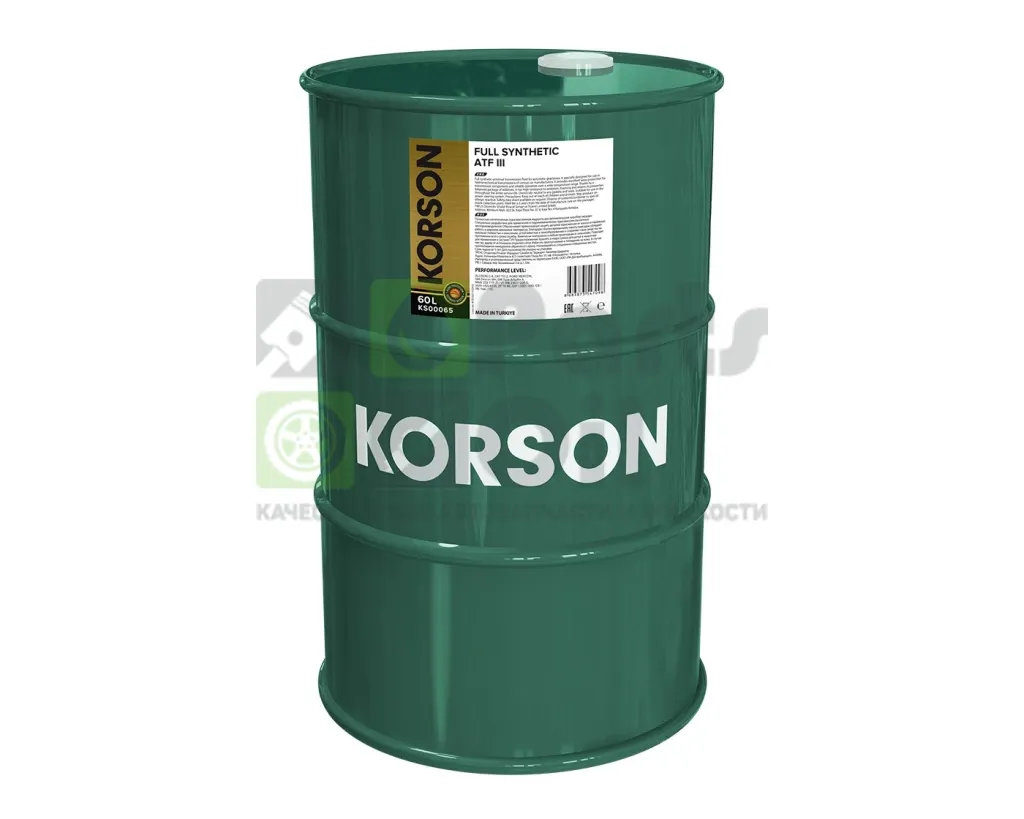 Масло трансмиссионное KORSON ATF III АКПП синтетическое 60 л