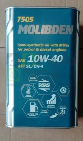 Моторное масло Mannol 7505 Molibden 10W-40 полусинтетическое 1 л
