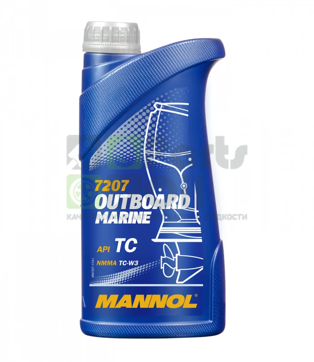 Моторное масло 2-х тактное Mannol 7207 Outboard Marine 2T полусинтетическое 1 л