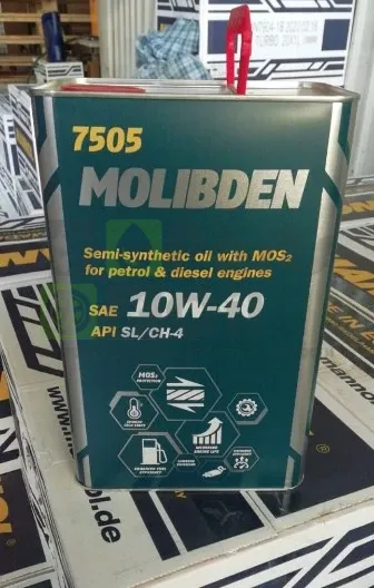 Моторное масло Mannol 7505 Molibden 10W-40 полусинтетическое 4 л