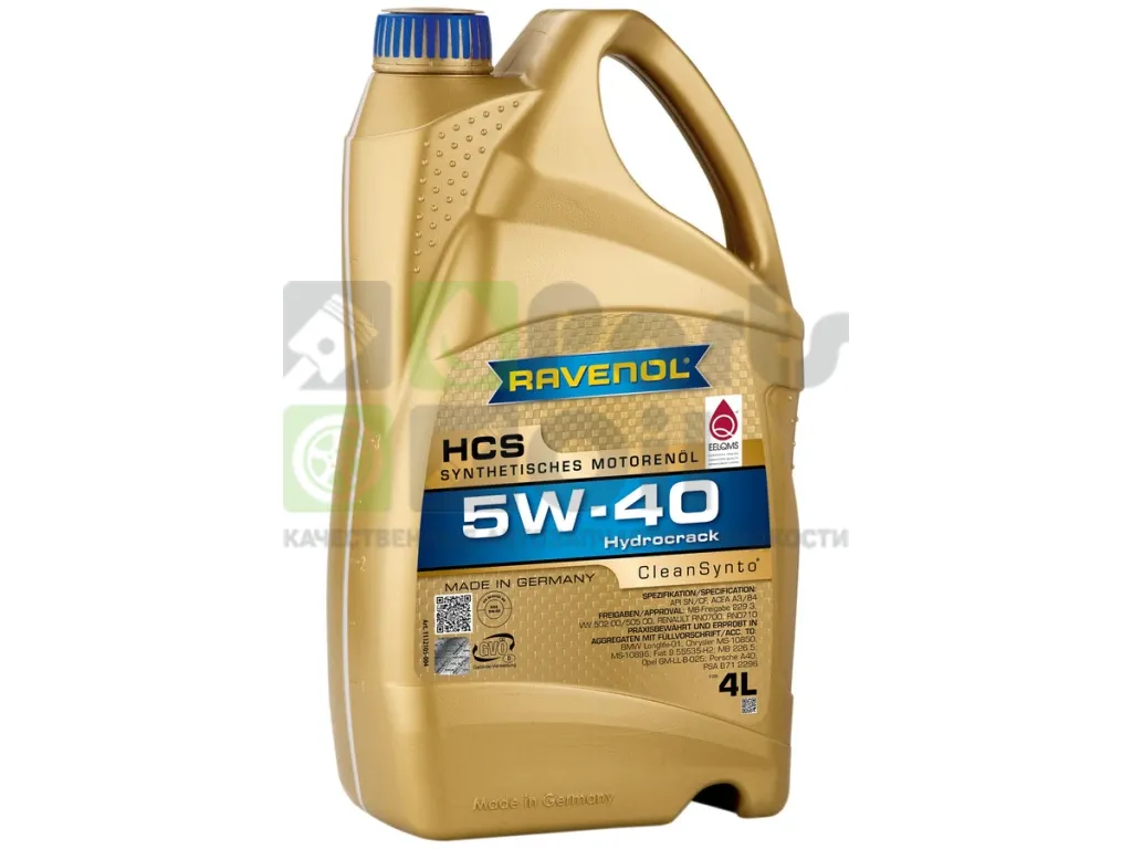 Моторное масло Ravenol HCS 5W-40 синтетическое 4 л