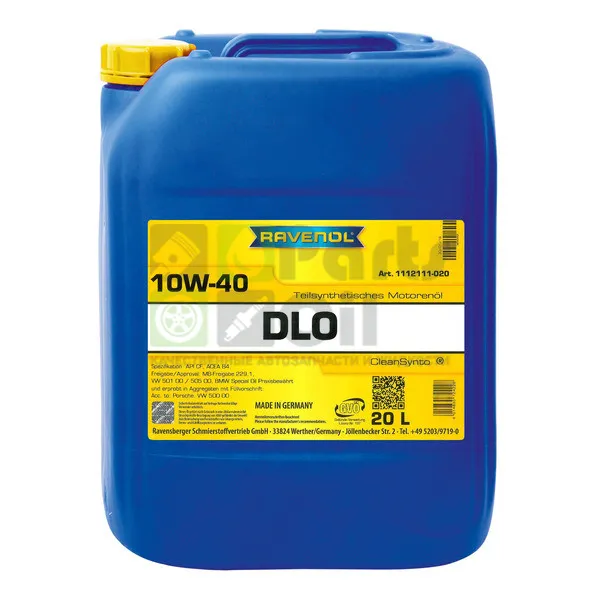 Моторное масло Ravenol DLO 10W-40 полусинтетическое 20 л