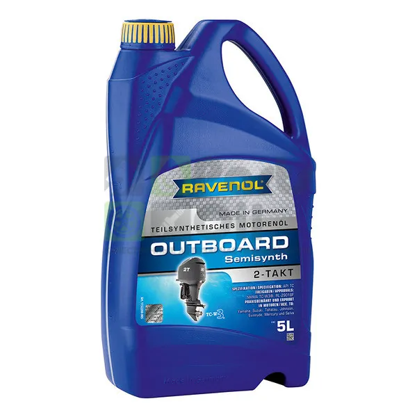 Моторное масло 2-х тактное Ravenol Outboardoel 2T Teilsynth полусинтетическое 5 л