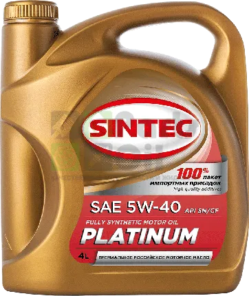 Масло моторное SINTEC PLATINUM SAE 5W-40 API SN, ACEA A3B4 4л