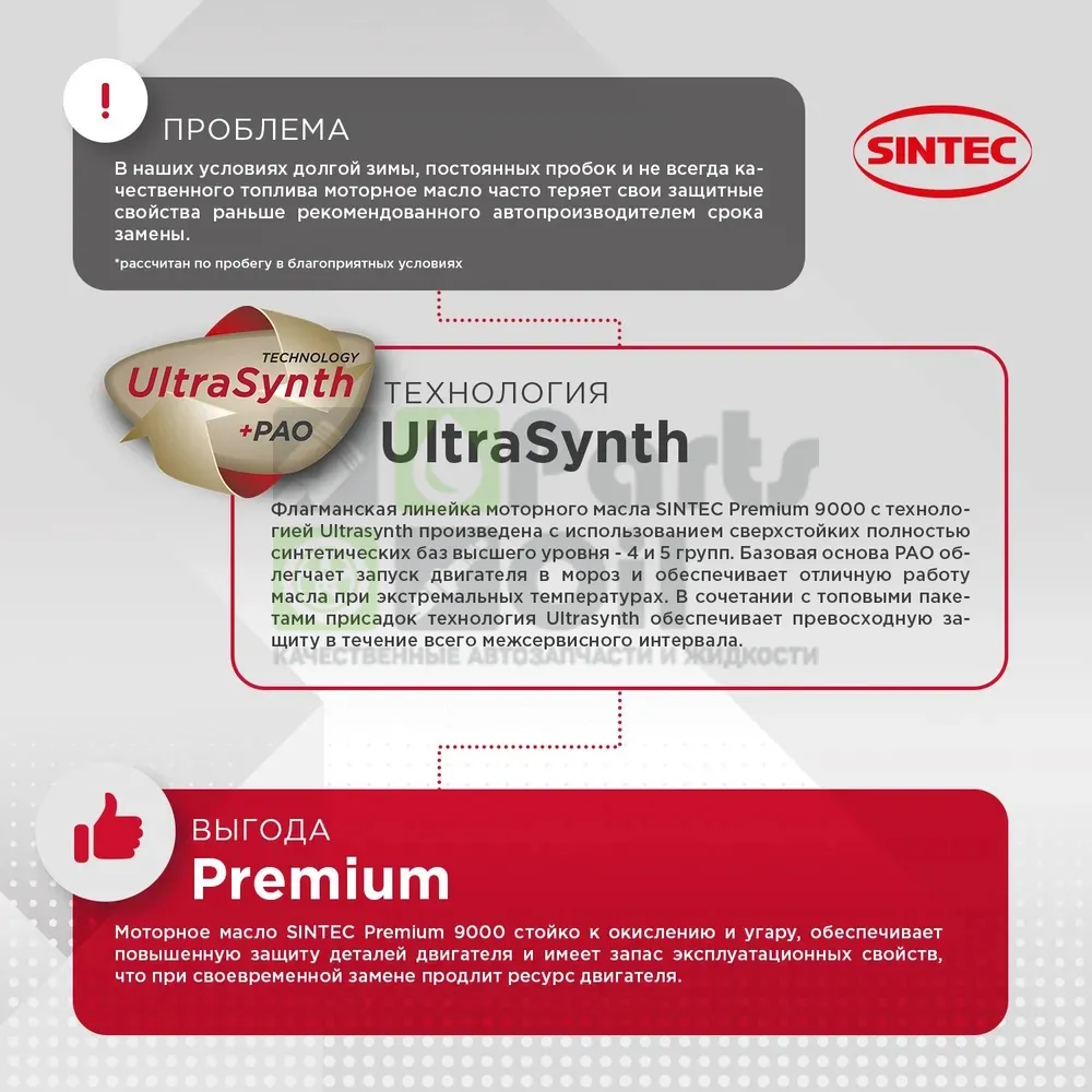 Моторное масло Sintec Premium 9000 0W-40 синтетическое 4 л