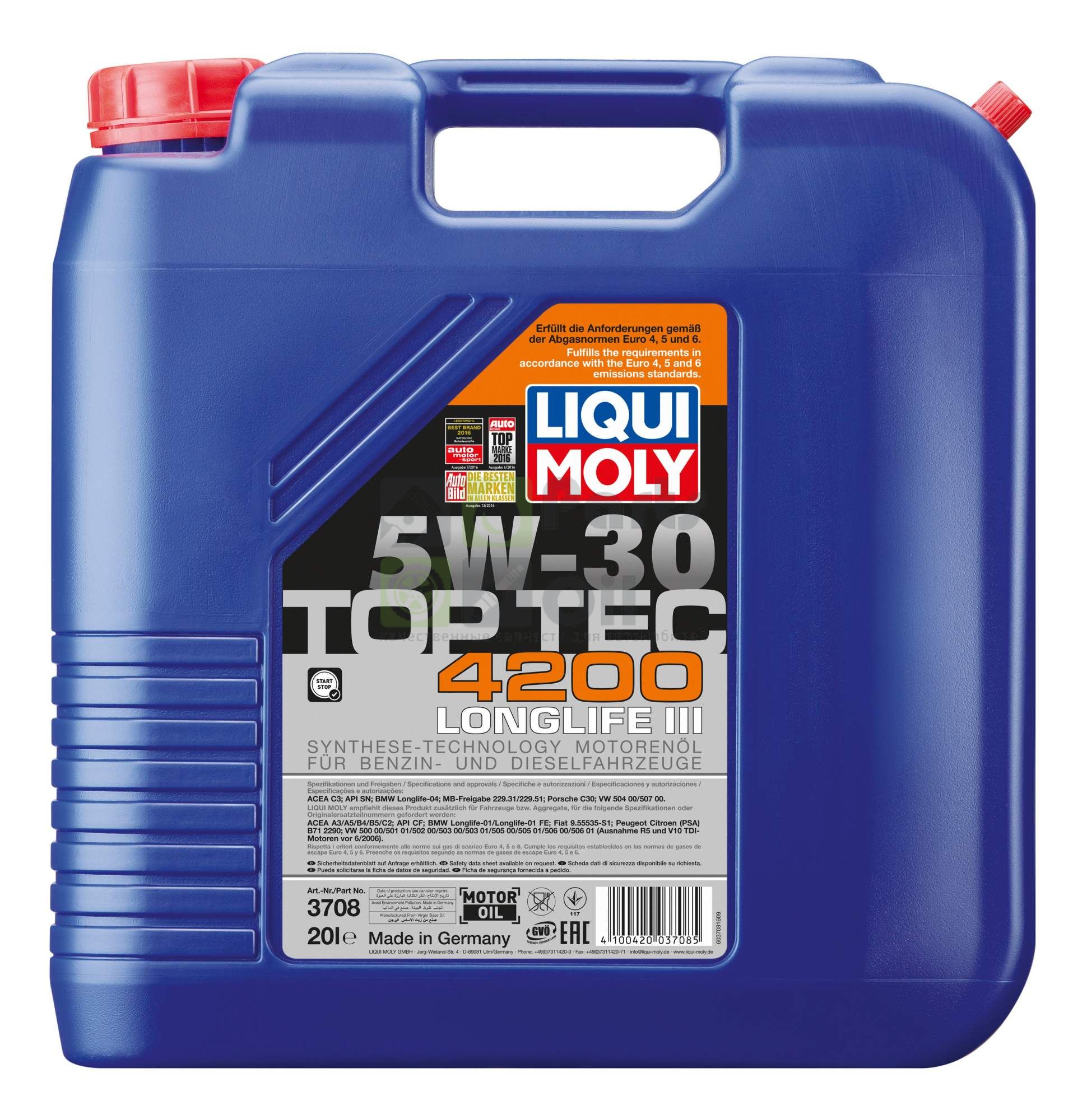 Моторное масло Liqui Moly Top Tec 4200 5W30 20 л