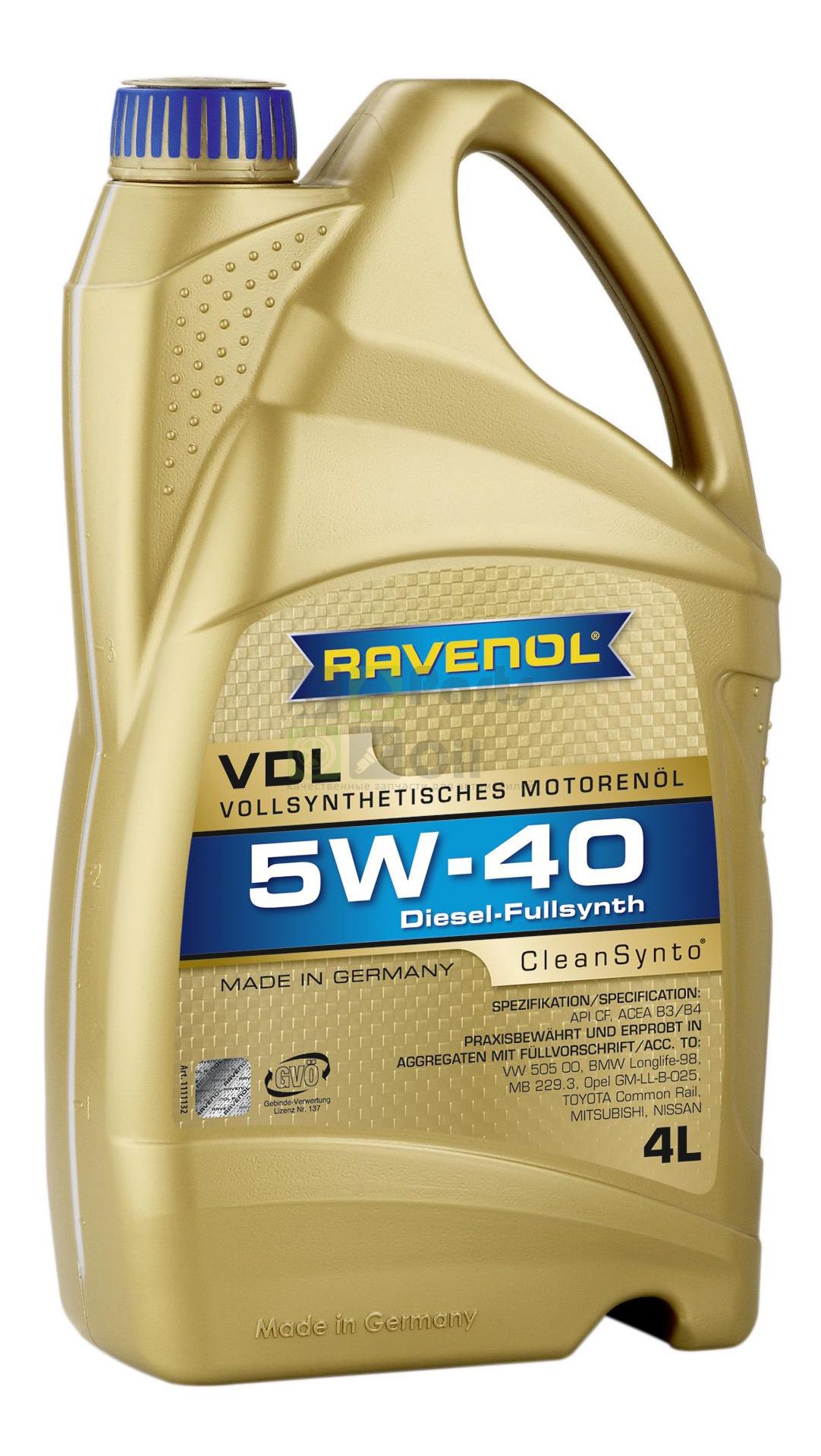 Моторное масло Ravenol VDL 5W40 4 л