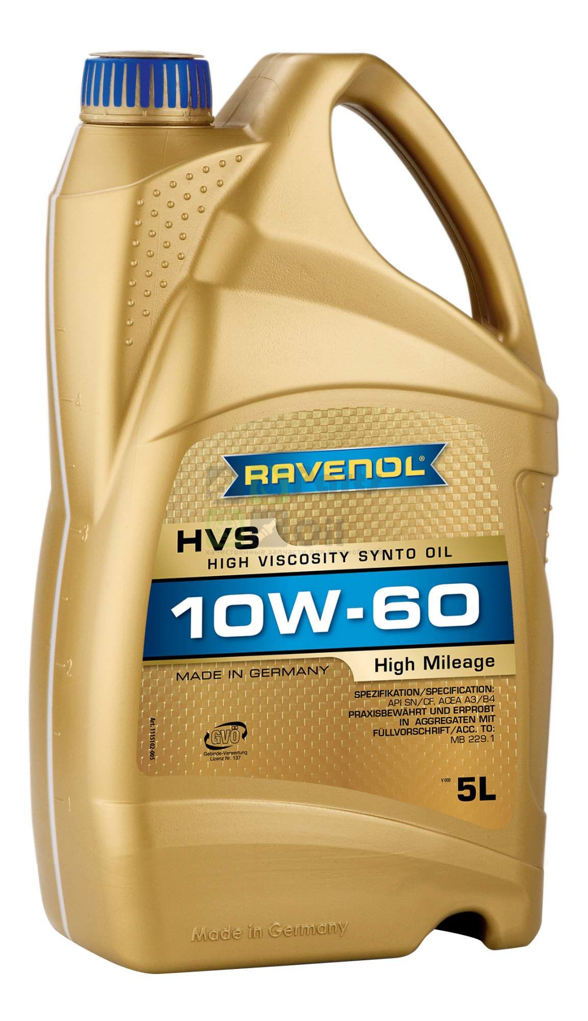 Моторное масло Ravenol HVS 10W60 5 л