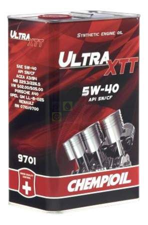 CHEMPIOIL Ultra XTT metal 5W-40 A3 B4 синтетическое моторное масло 5W40 4 л. metal