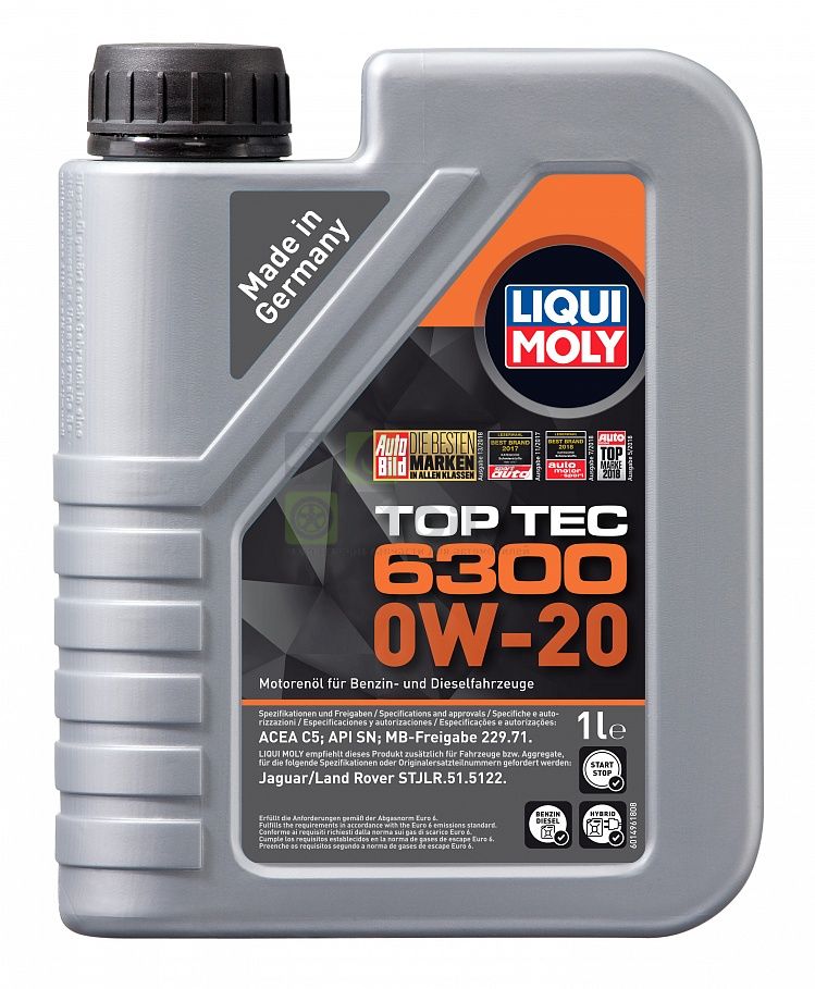 Cинтетическое моторное масло Liqui Moly Top Tec 6300 0W-20 0W-20 1 л 21216