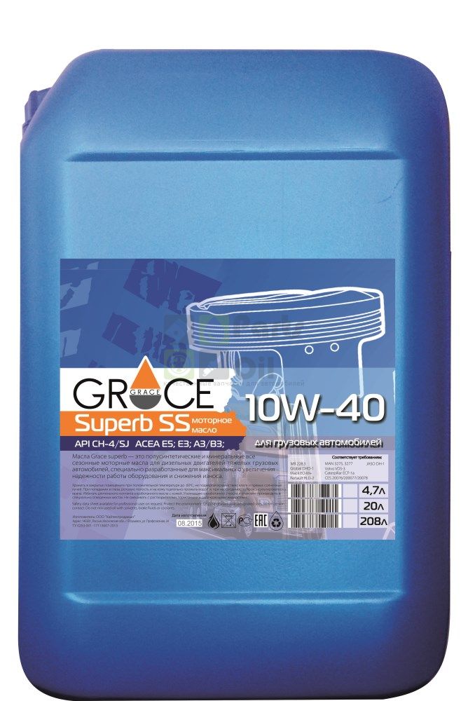 Моторное масло Grace Superb SS 10W40 5 л