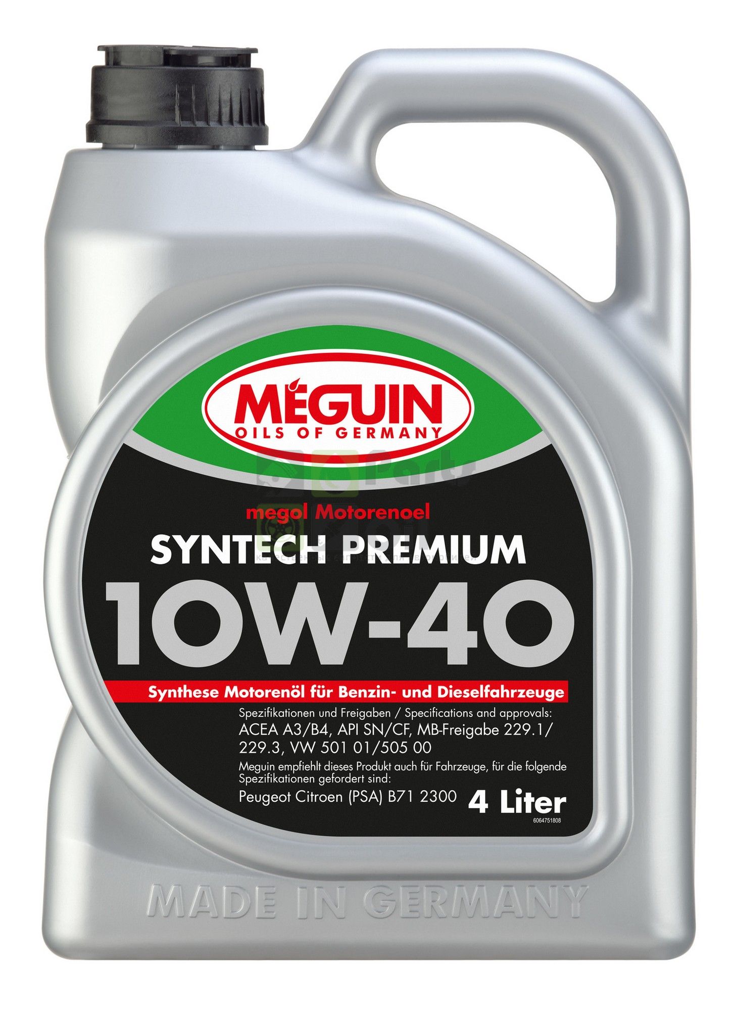 Meguin Нс-Синт. Мот.Масло Megol Motorenoel Syntech Premium 10W-40 CfSl A3B4 1л