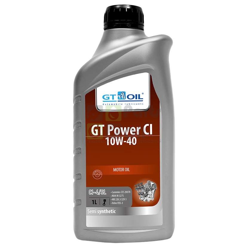 Моторное масло полусинтетическое  SAE 10W-40, API CI-4SL, 1 л GT OIL 8809059407851