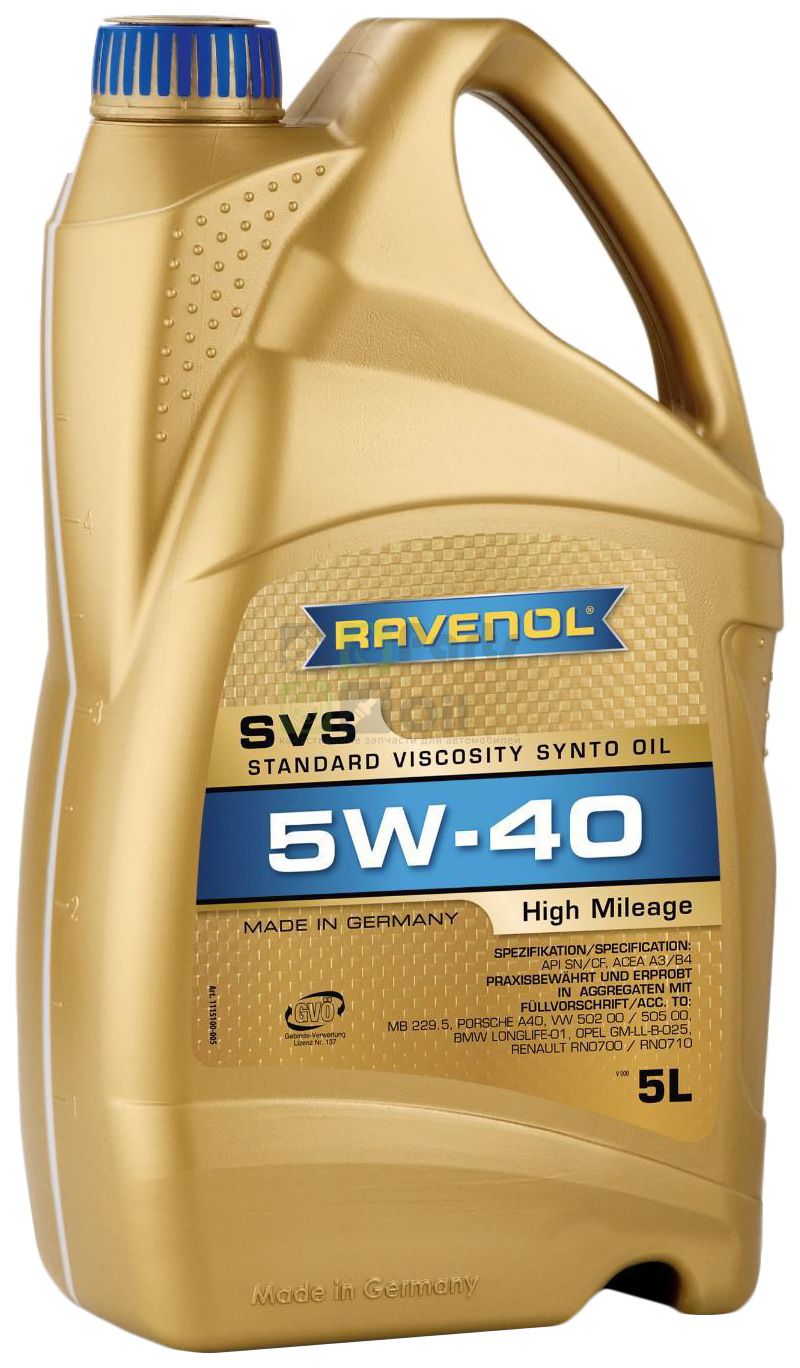 Моторное масло Ravenol 4014835802841 111510000501999 5l Svs Standard Viscosity Synto Oil