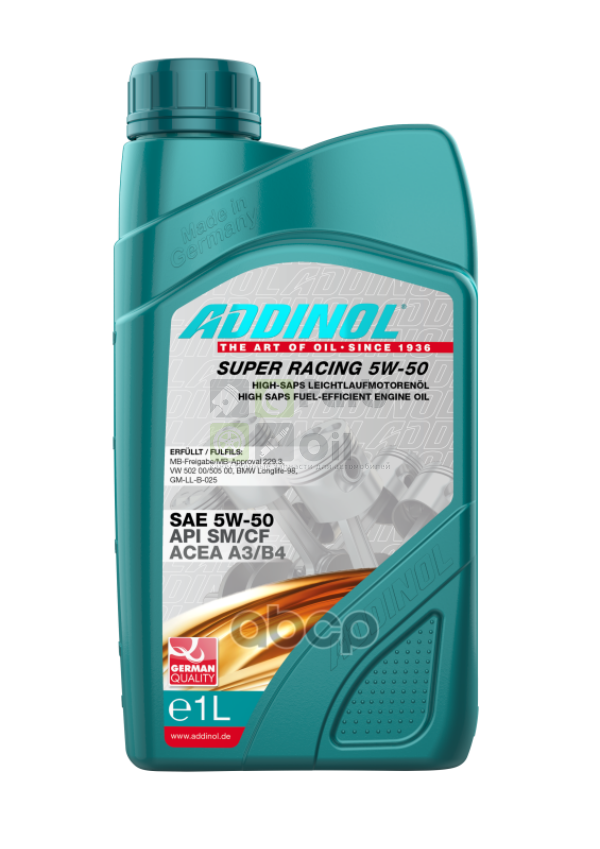 ADDINOL Масло Мотор. Синт. Addinol Super Racing 5W-50, 1л