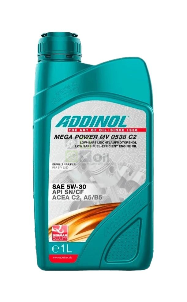 ADDINOL Addinol Mega PoWer 5W30 C2, A5B5, SnCf  Моторное масло Синтетическое 1l