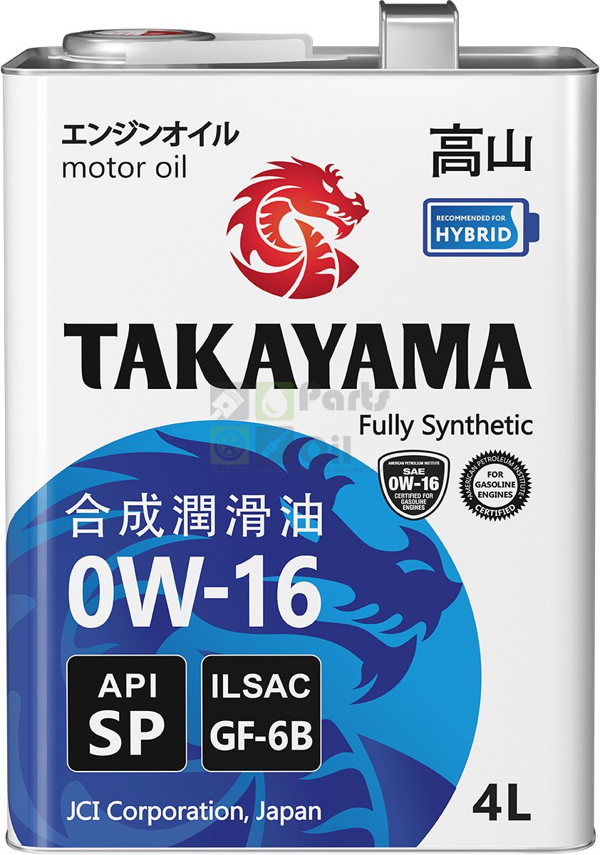 Моторное масло TAKAYAMA SAE 0W-16, ILSAC GF-6B, API SP Синтетическое 4 л