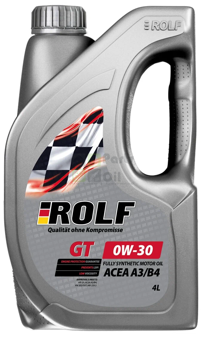 Масло Rolf Gt 030 Sp Acea A3B4 Синтетическое Пластик 4 Л ROLF 322758