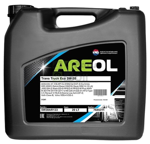 AREOL Trans Truck ECO 5W-30 20L_Моторное масло! синт.ACEA E6E7E9, API CJ-4SN