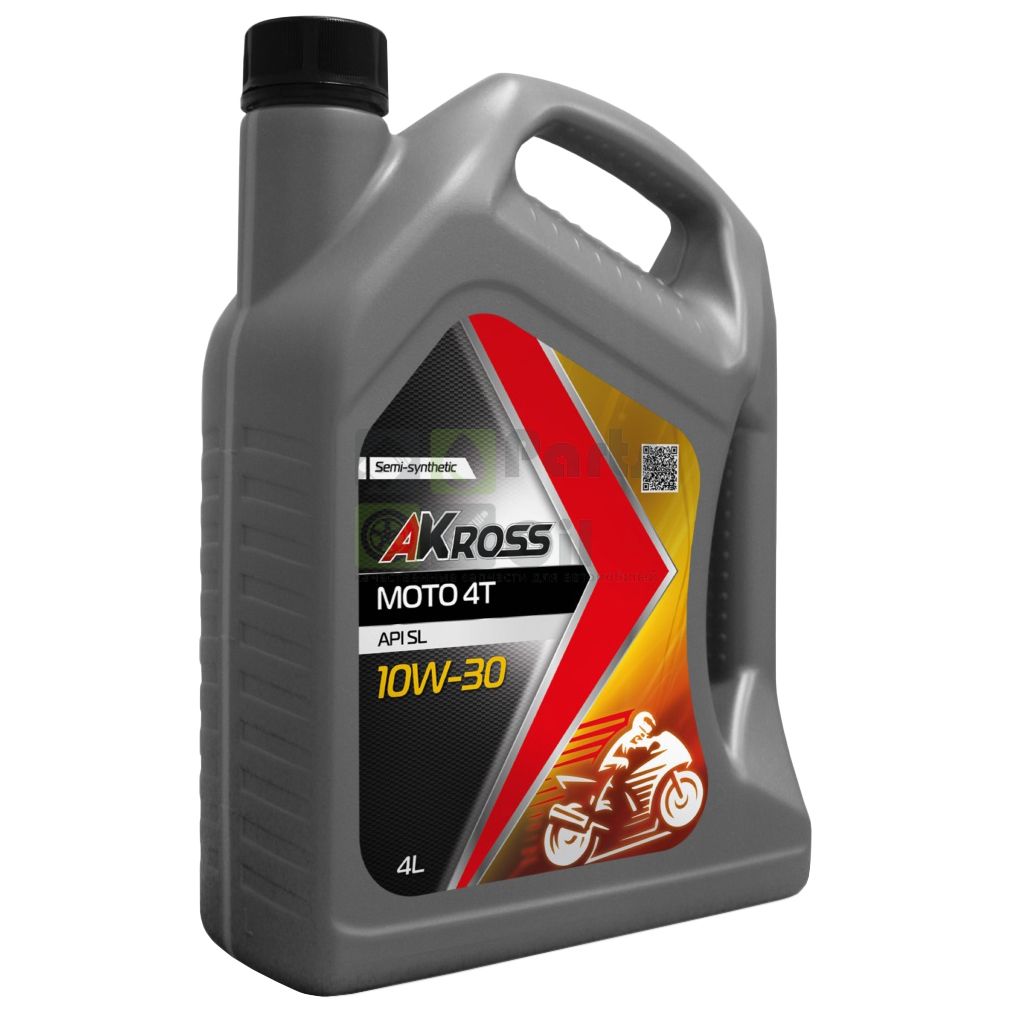 Моторное масло AKross 10W-30 Moto 4t SL 4 л