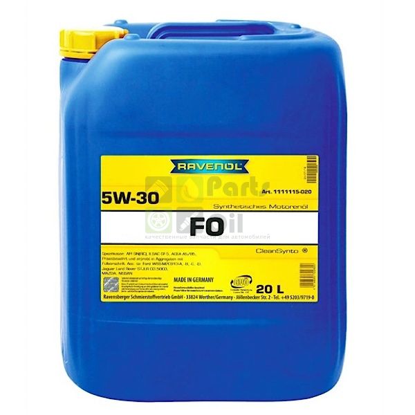 Моторное масло Ravenol 4014835772922 1111115-B20-01-888 Fo Sae 5W-30  20л Exobox Raven
