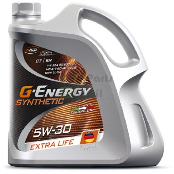Моторное масло синтетическое G-Energy 253142480 SyntheticExtraLife 5W30, 4 литра.