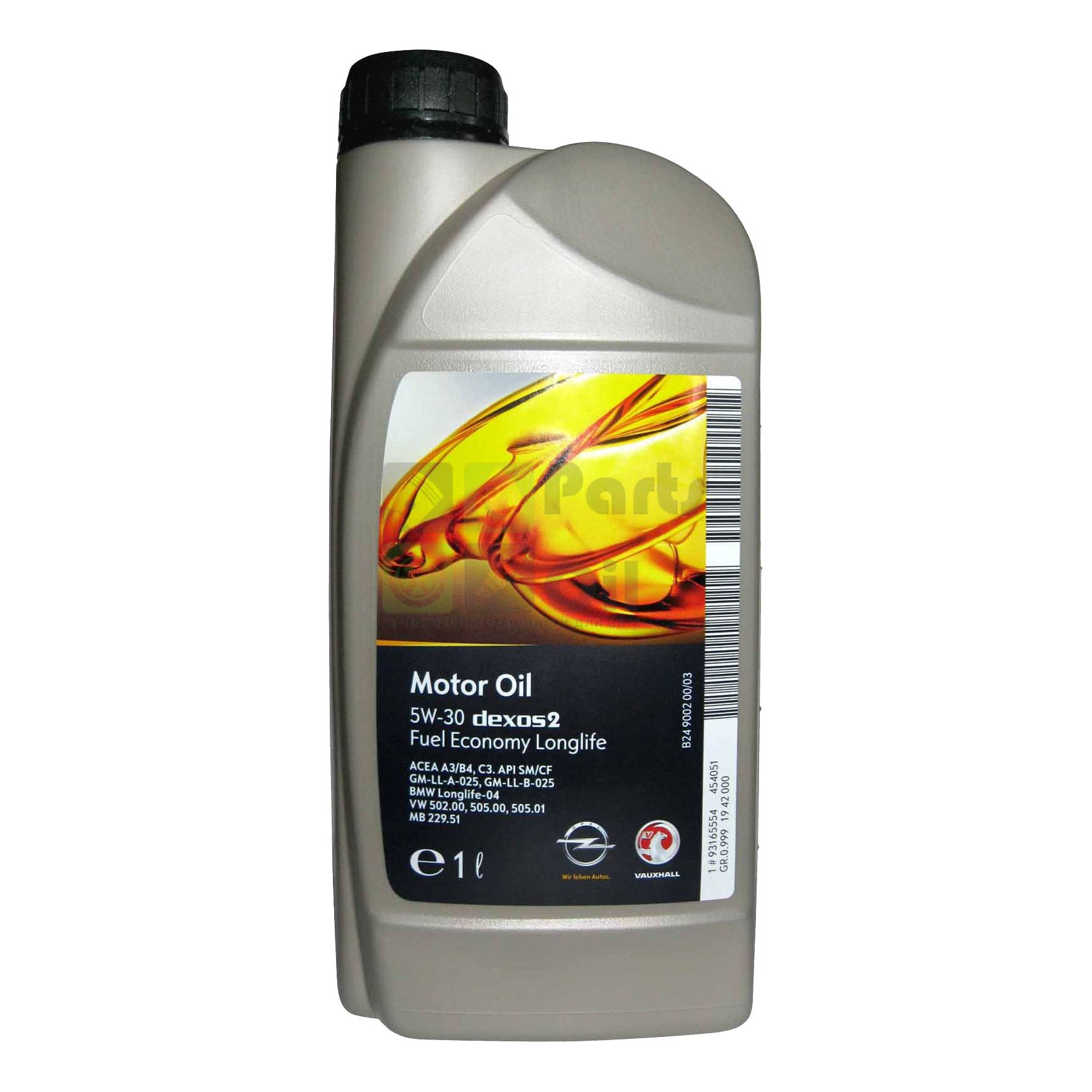 GENERAL MOTORS 93165554 Моторное масло GM Dexos 2 5W30 1 Liter 1шт