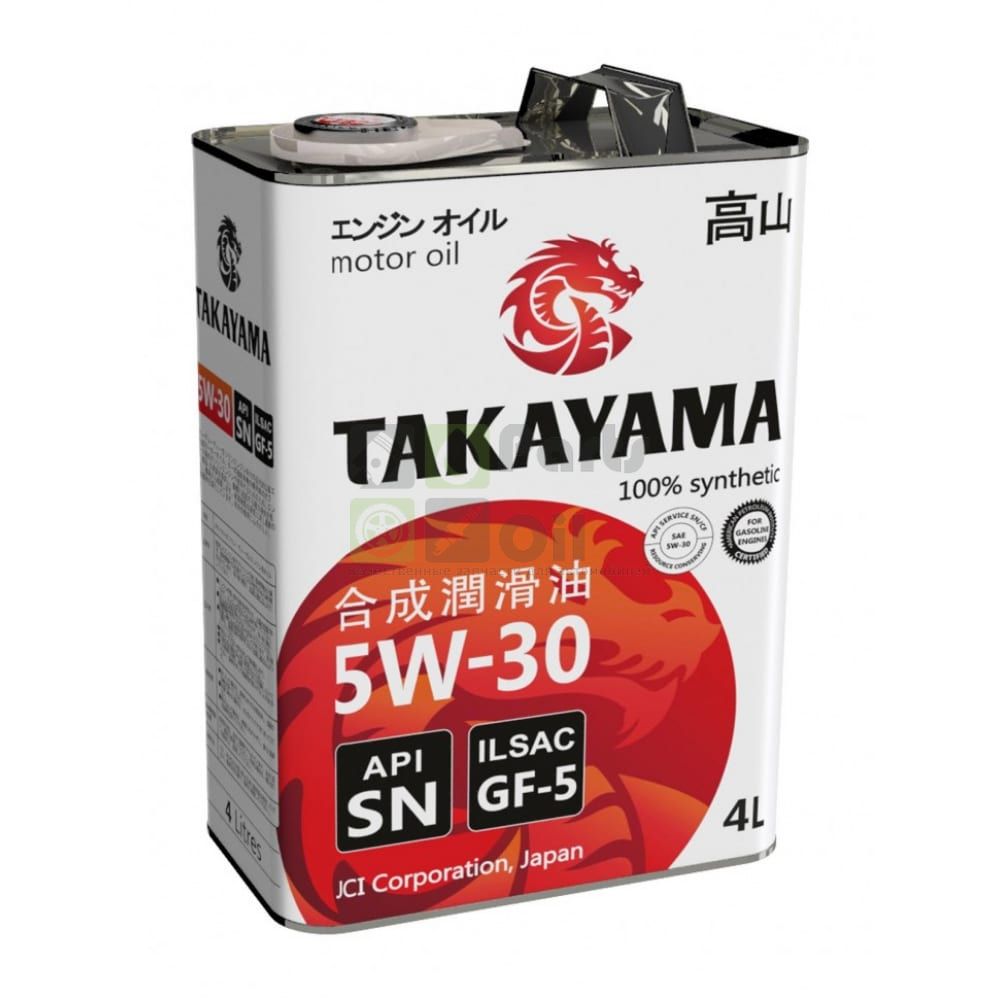 Масло моторное Takayama синтетическое, SAE 5W30, ILSAC GF 5, API SN, 4 л 605043