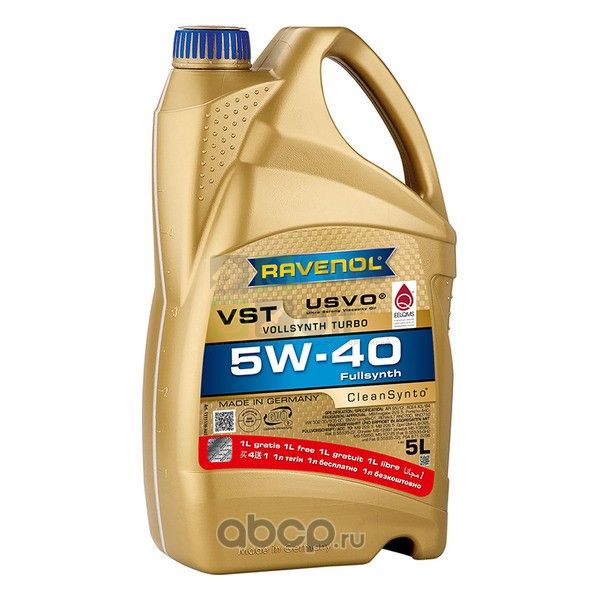 RAVENOL SAE 5W-40 5L VST 4+1 МОТОРНОЕ МАСЛО